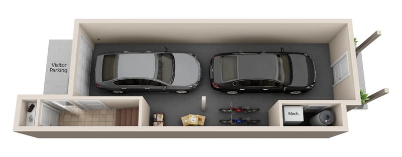 2 bedroom floor plan 3