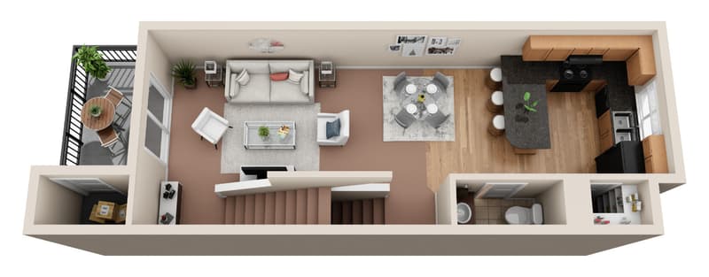 2 bedroom floor plan 1
